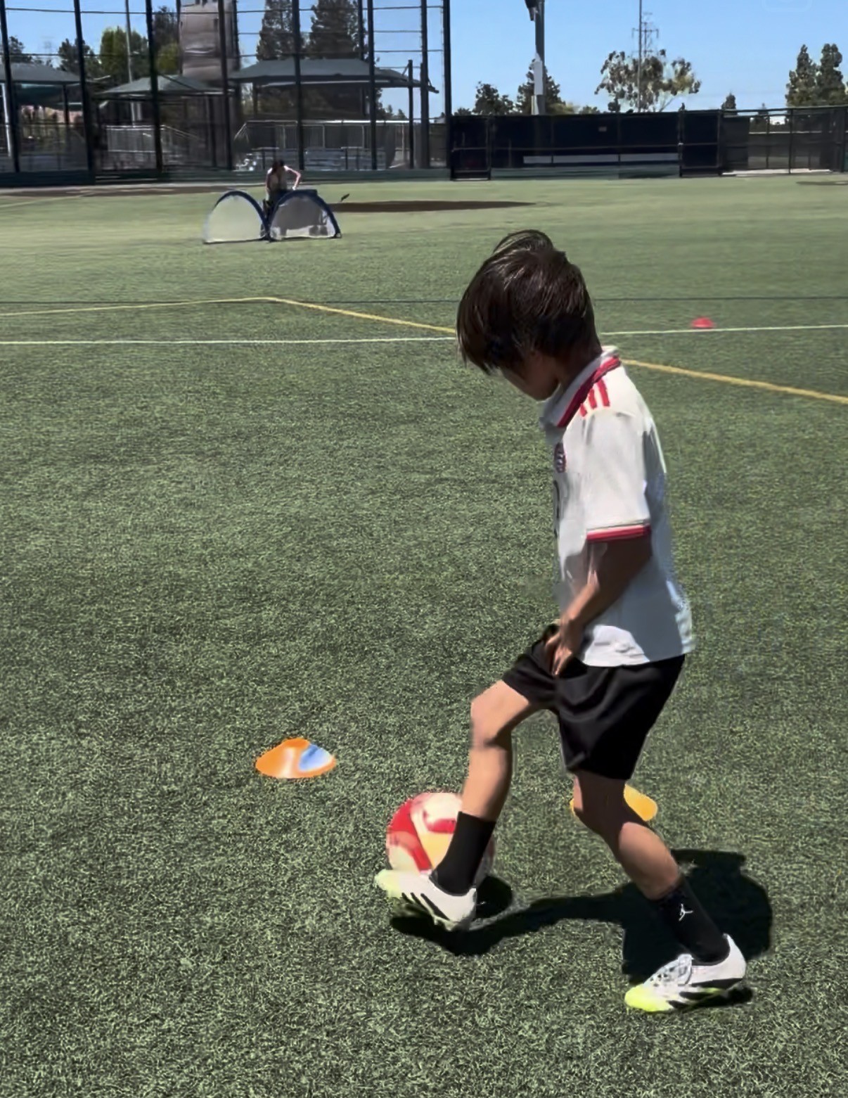 Private soccer training session in progress